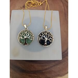 1 Pair Natural Quartz Crystal Necklaces 16in